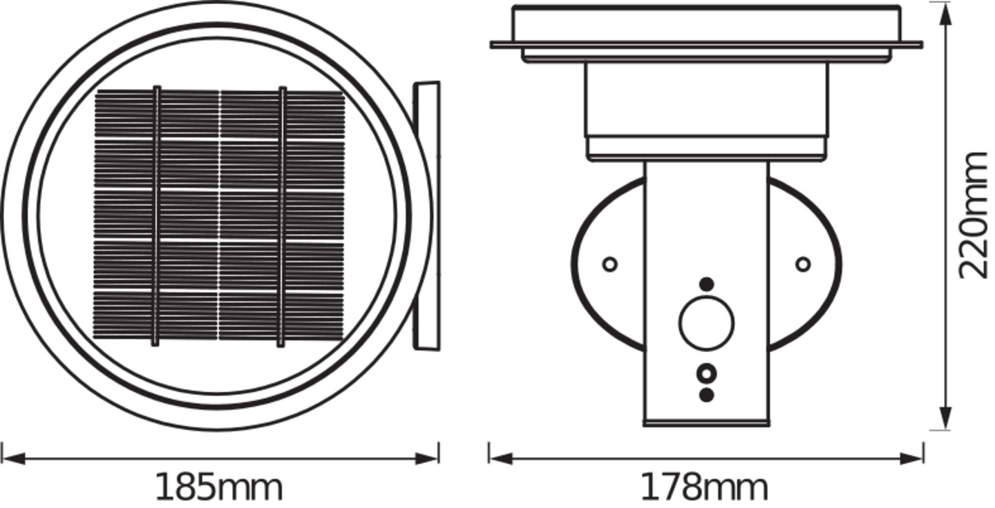 Led-seinävalaisin OSRAM Endura Style Solar 6W 3000K 400lm IP44 musta