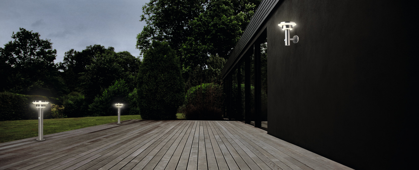 Led-seinävalaisin OSRAM Endura Style Solar 6W 3000K 400lm IP44 teräs