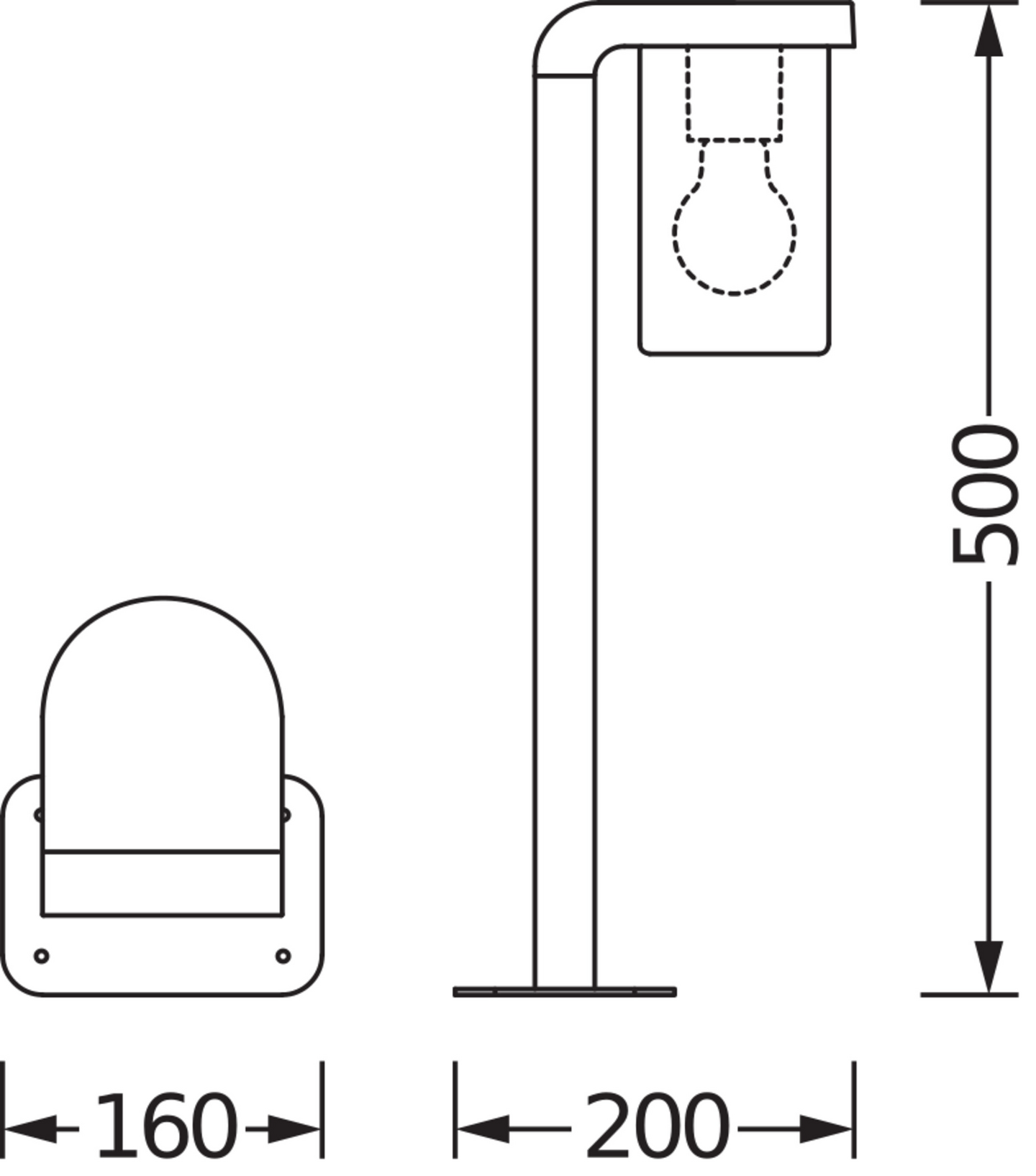Led-pollarivalaisin OSRAM Endura Classic Cascade 50cm E27 IP44 kirkas