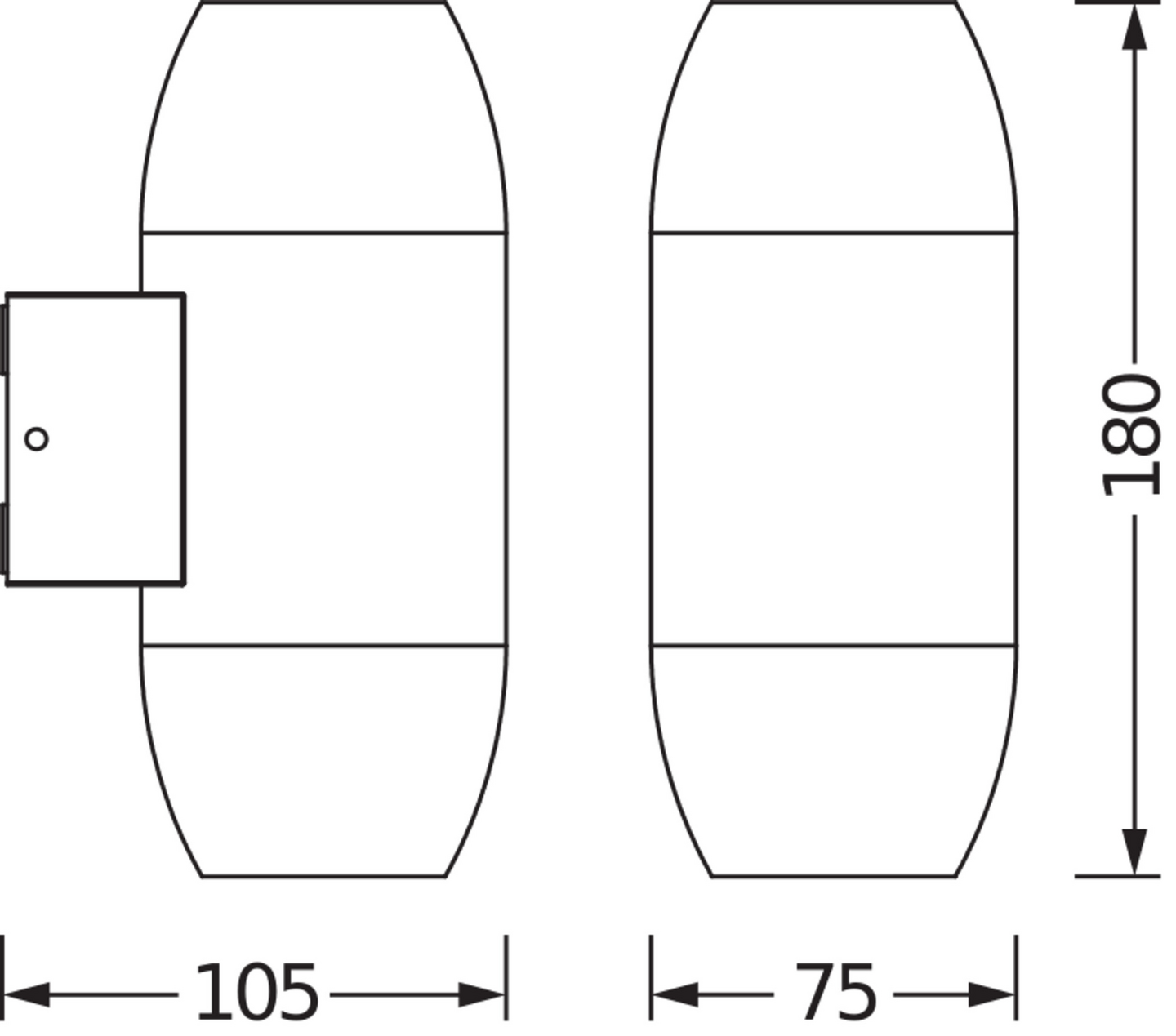 Led-seinävalaisin OSRAM Endura Classic Cannon Up Down GU10 IP44 tumman harmaa