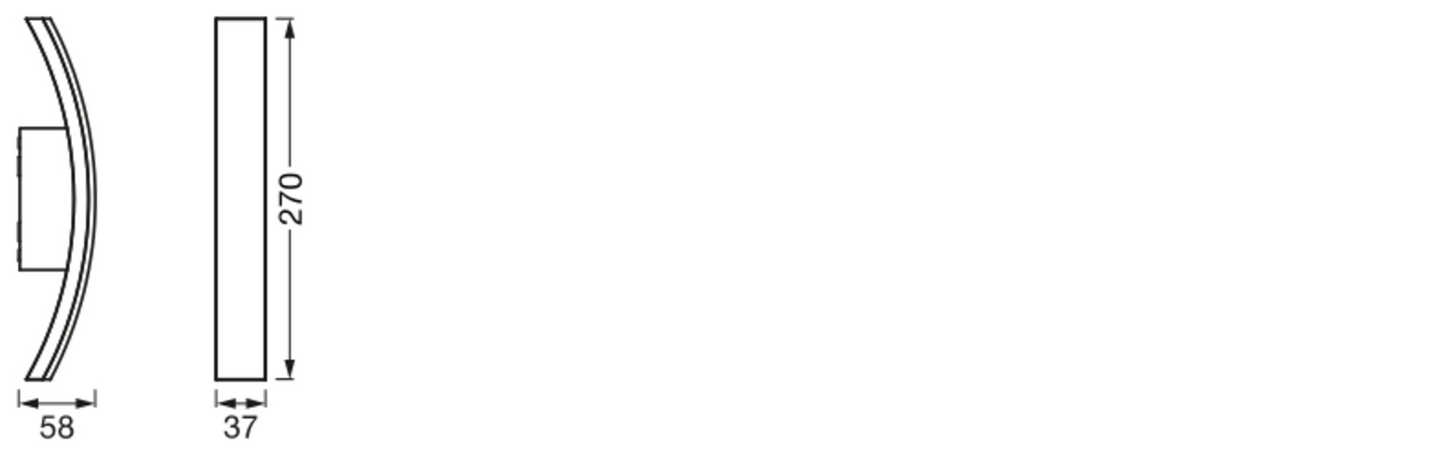 Ulkoseinävalaisin OSRAM Endura Style Bow led 3000K 280lm IP54 tumman harmaa