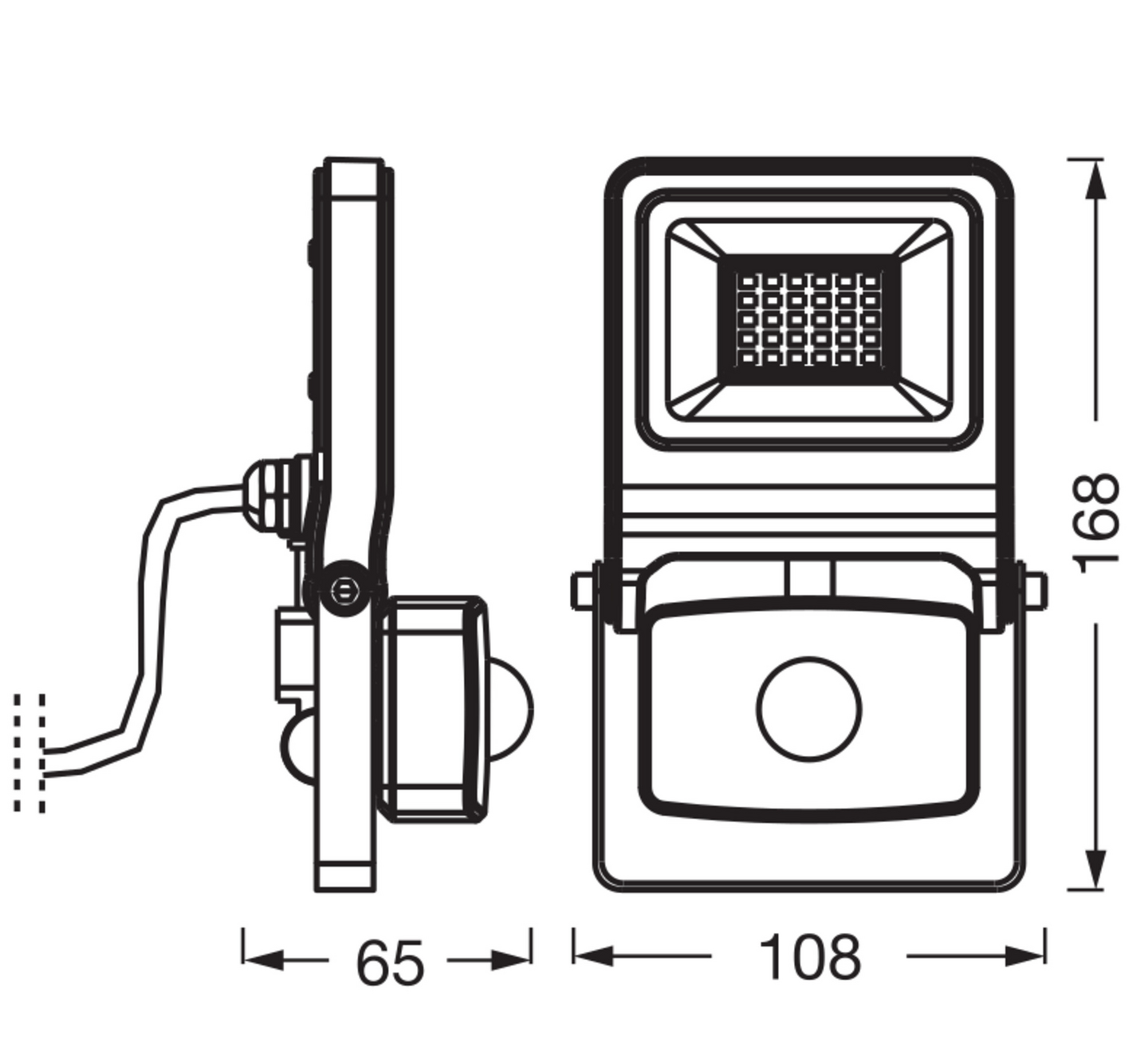 Led-valonheitin OSRAM Endura Flood 20W 4000K 1800lm IP44 harmaa tunnistimella