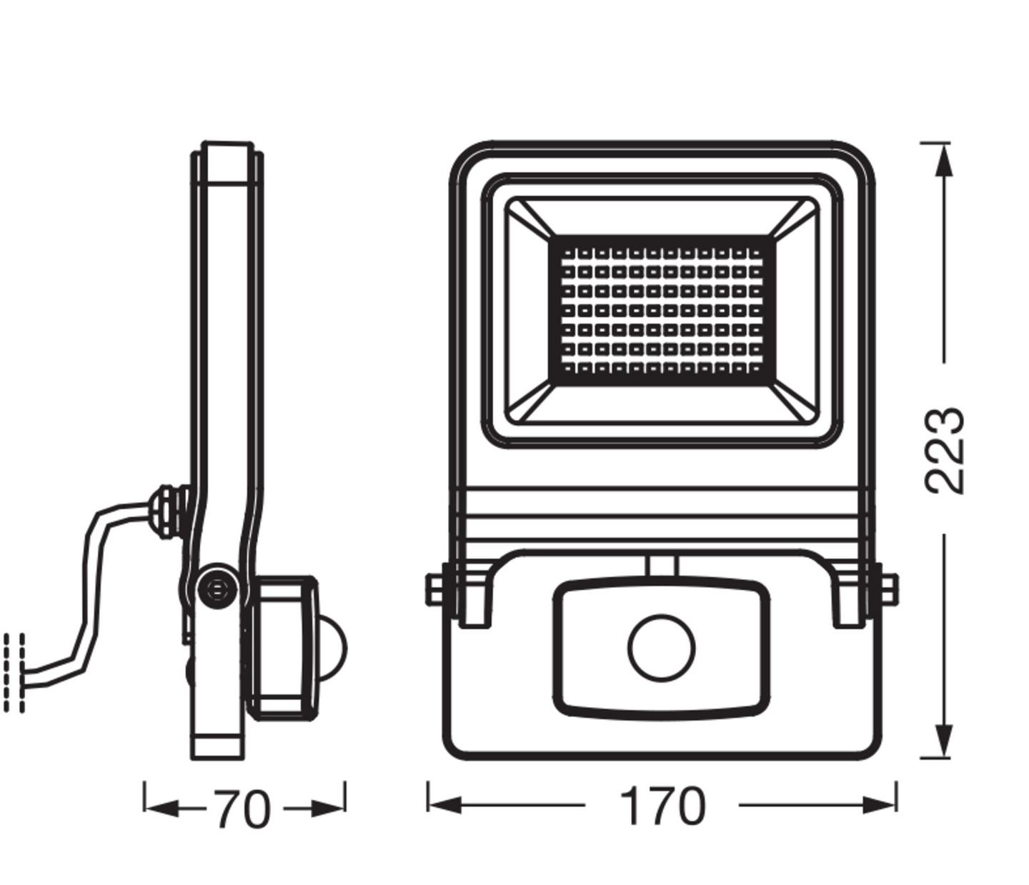 Led-valonheitin OSRAM Endura Flood 50W 4000K 5000lm IP44 harmaa tunnistimella