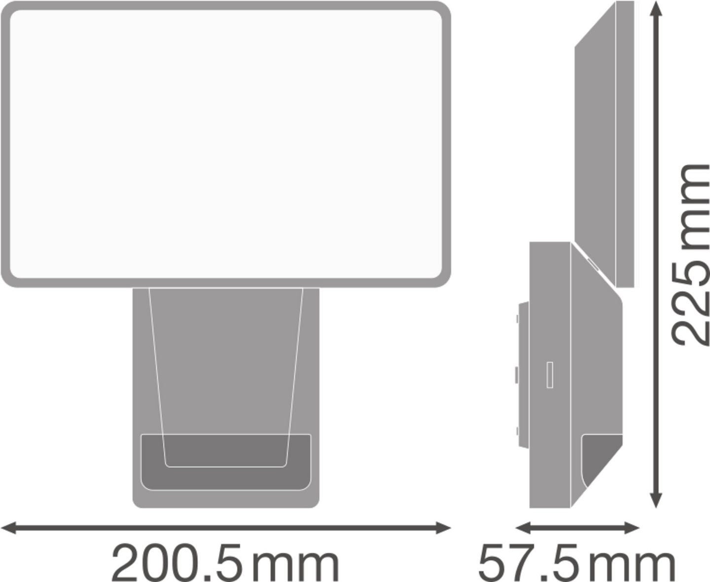 Led-valonheitin OSRAM Endura Pro Flood 27W 4000K 3000lm harmaa tunnistimella