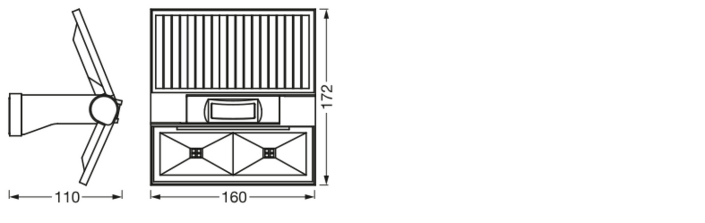 Led-seinävalaisin OSRAM Endura Solar Double 3000K 380lm IP44 harmaa