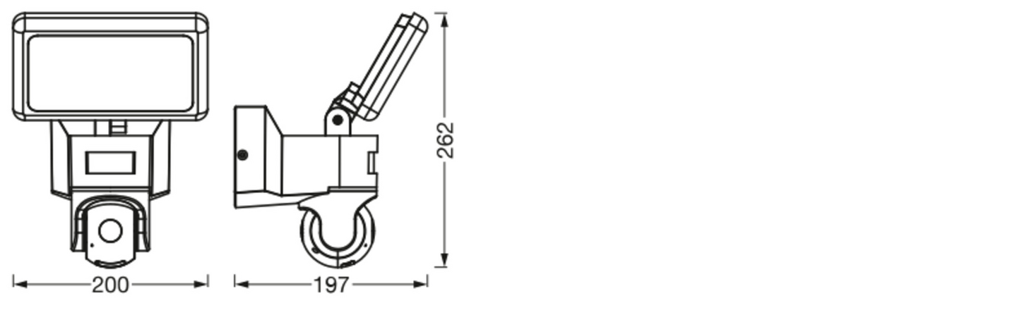 Led-valonheitin OSRAM Smart+ WiFi Flood 3000K 2000lm kamera
