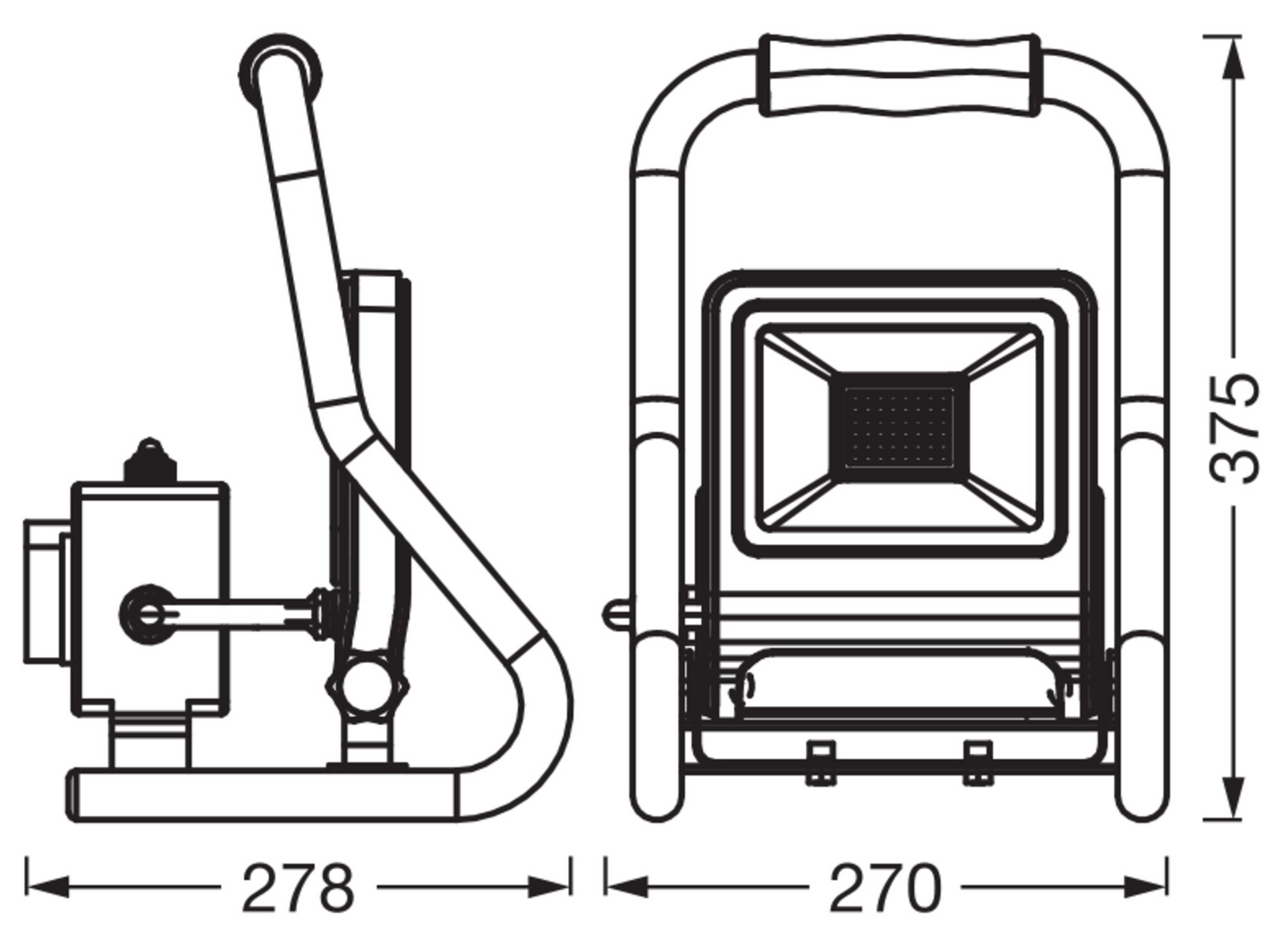 Led-työvalaisin OSRAM Worklight 50W 4000K 4500lm R-jalusta 1xpistorasia