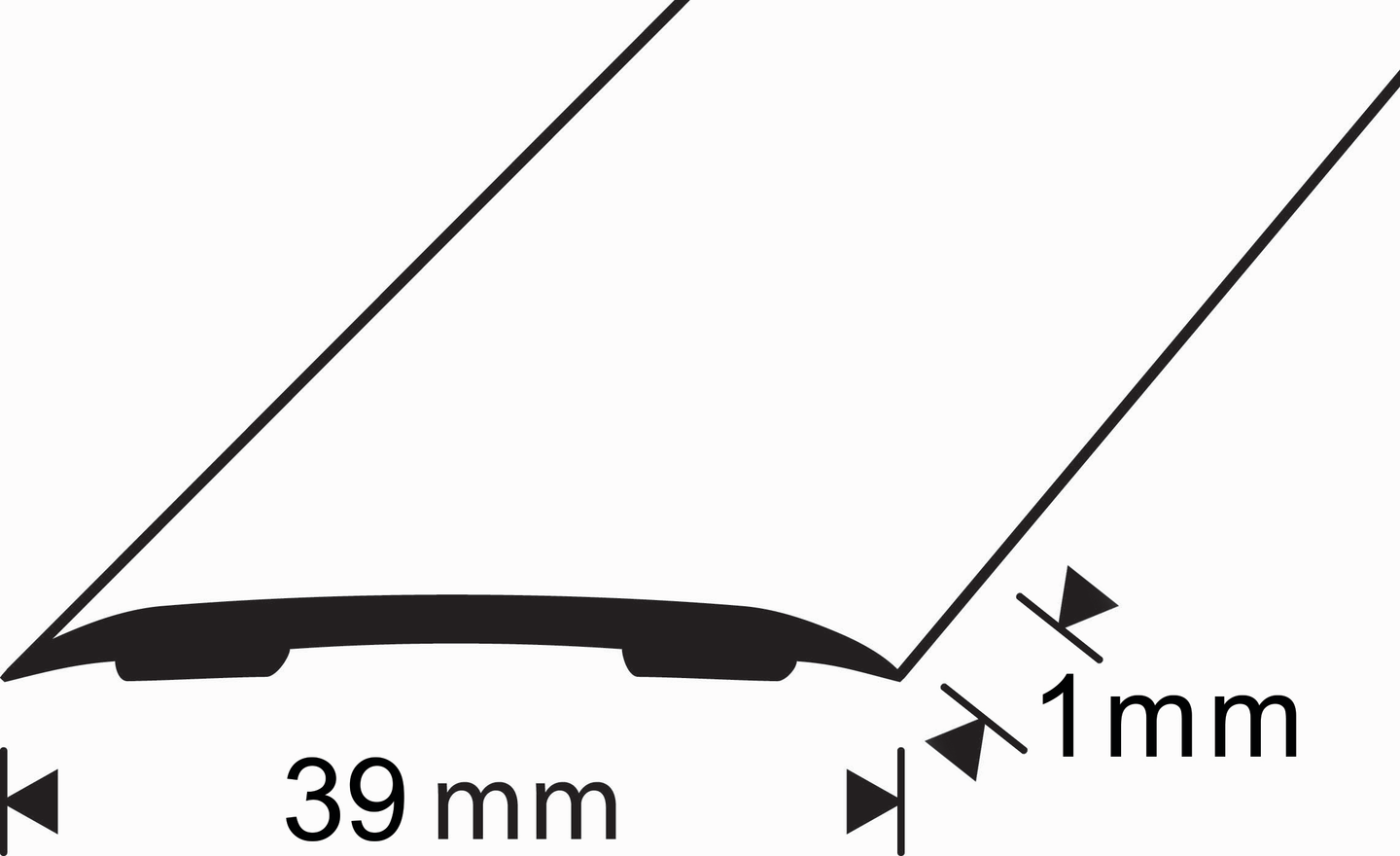 Tarrasaumalista 38mm rst sileä 1000mm