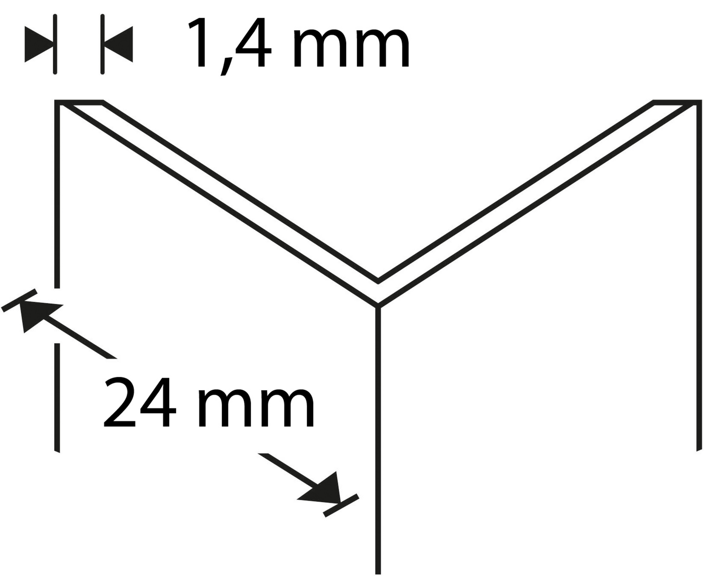 Kulmasuojalista 24x24mm musta muovia 2700mm