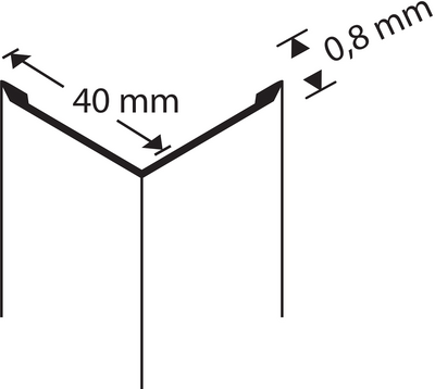 Kulmasuojalista 40x40x0,8mm hiottu RST nekatut reunat 3000mm