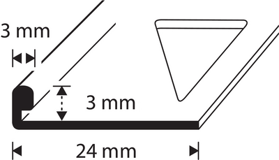 Pääte- ja suojalista 3mm 2,5m rst e30