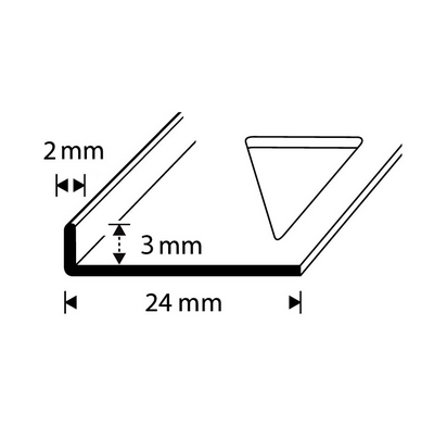 Pääte- ja suojalista 3mm 2,5m alumiini A 30