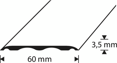 Saumalista 60mm tammi sileä 1000mm