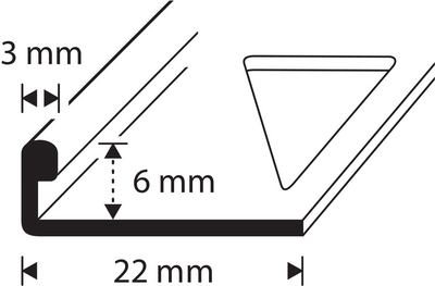 Pääte- ja suojalista 6mm 2,5m rst e 60