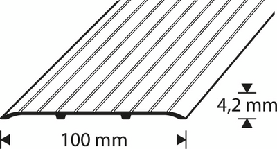 Saumalista 100mm kulta-anodisoitu uritettu 1000mm