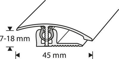 Eritasolista 45mm tammi tasoero 7-18mm 1000mm