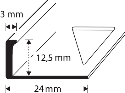 Päätelista Dione 12,5mm Awsr125 Wh Sand Rustic 2,5m