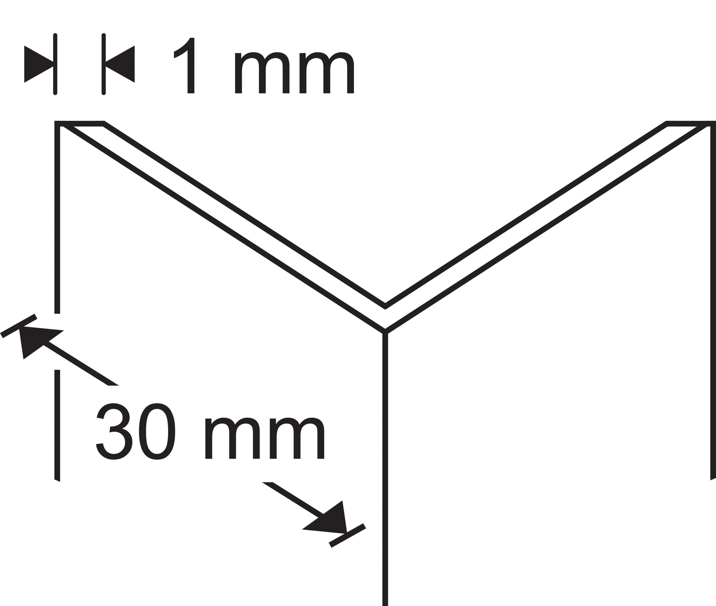 Kulmasuojalista Dione 30x30mm Nu 30-470 Musta