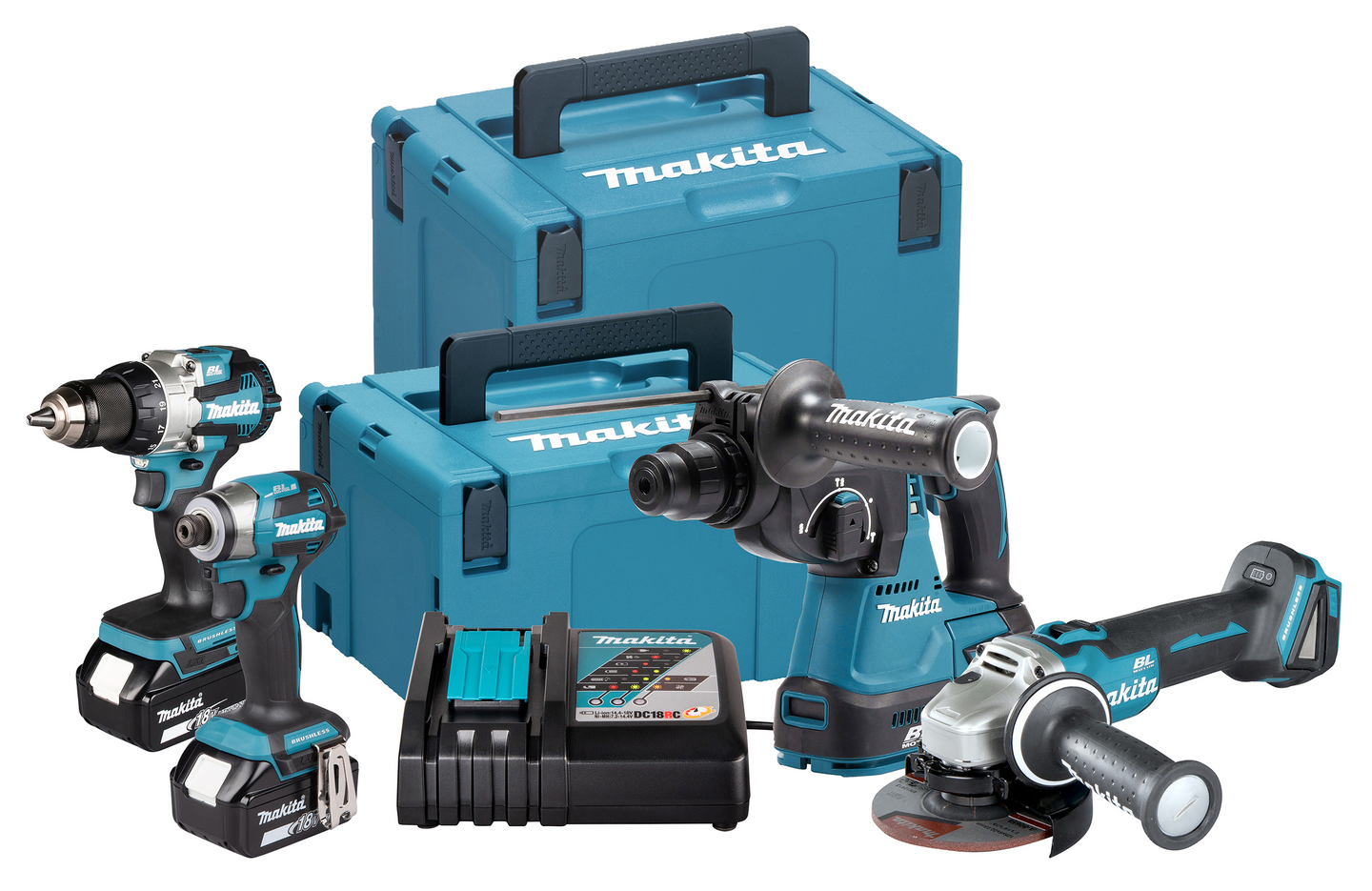 Akkukonesarja Makita DLX4200JX1 18V LXT 2x5,0Ah