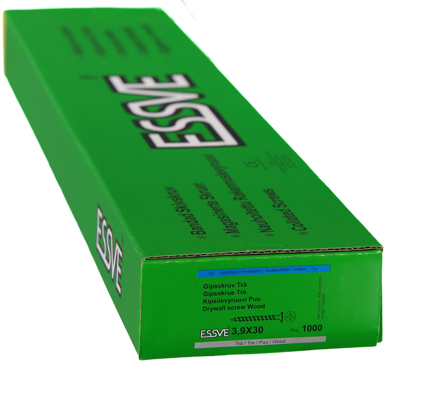 GIPSSKRUV TRÄ BA 3,9X30 1000ST BANDAD TRÄREGEL FZB