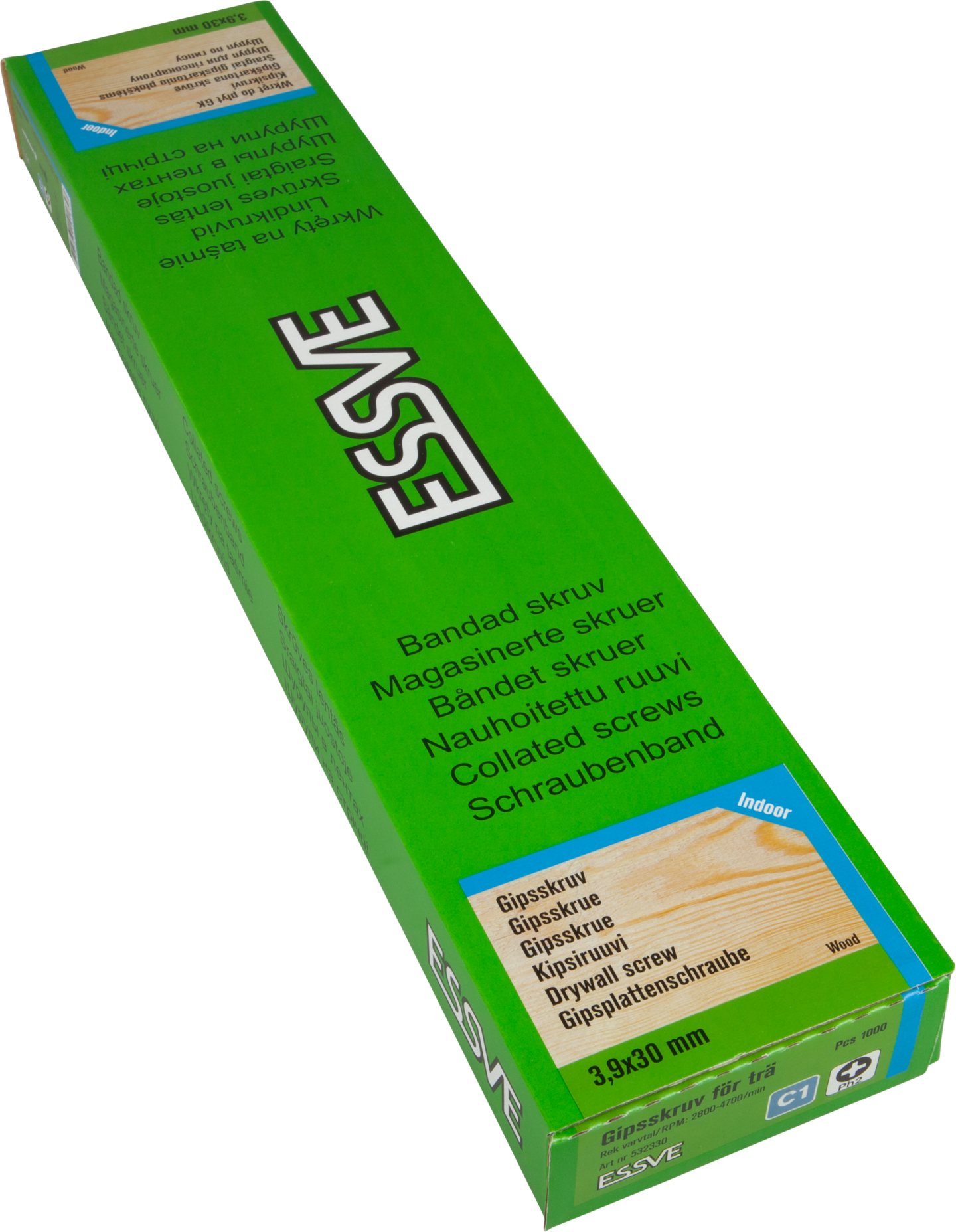 GIPSSKRUV TRÄ BA 3,9X30 1000ST BANDAD TRÄREGEL FZB