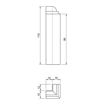 GOLVKLOSS MOELVEN WOOD YTTERHÖRN VIT 110MM, 4ST S0502-Y