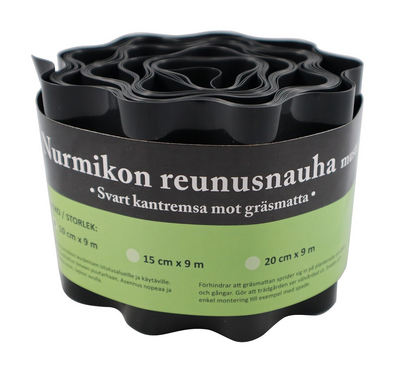 Nurmikonreunusnauha 10 cm x 9 m musta