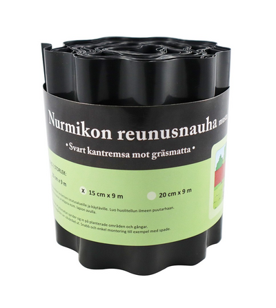 Nurmikonreunusnauha 15 cm x 9 m musta