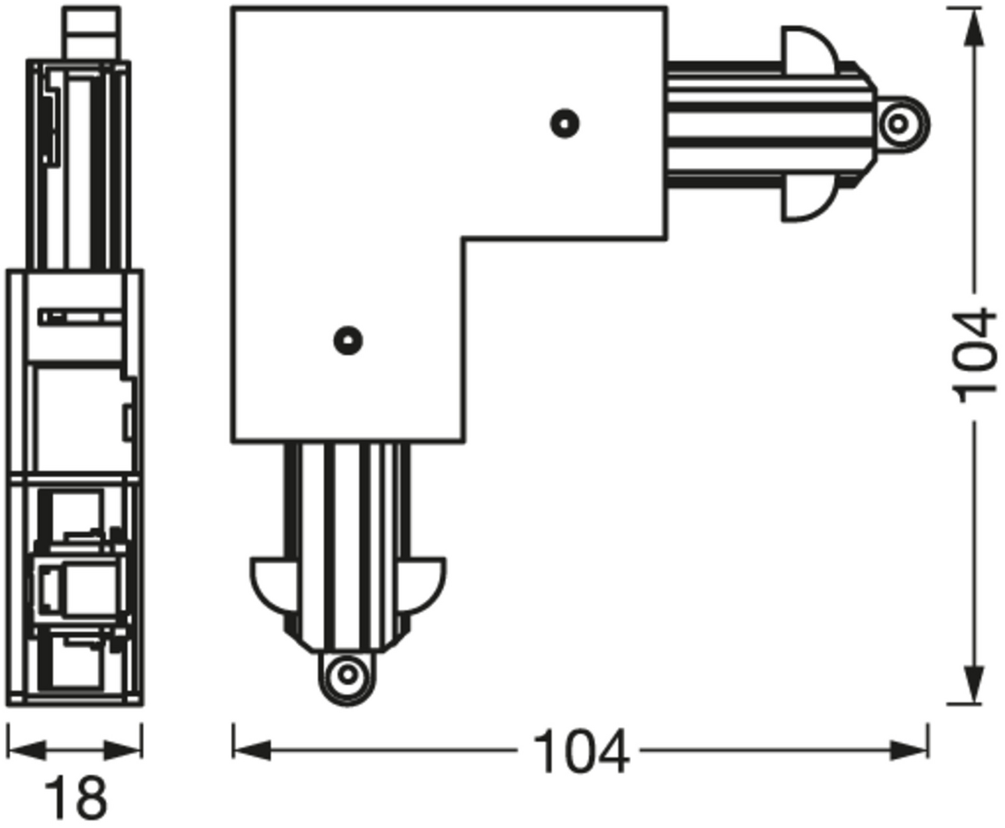 Kulmaliitin OSRAM Tracklight Corner Connector valkoinen