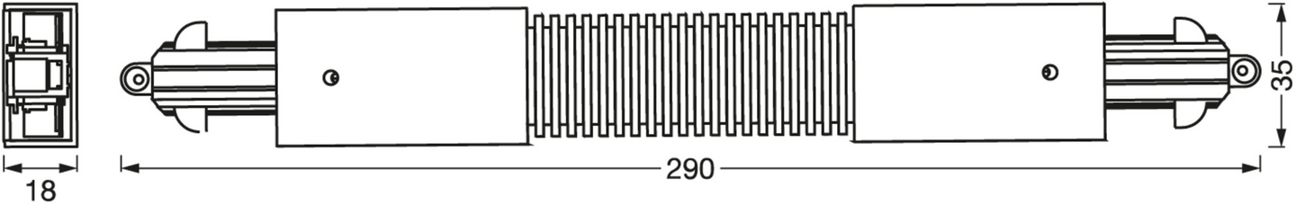 Jatkoliitin OSRAM Tracklight Flexible Connector valkoinen