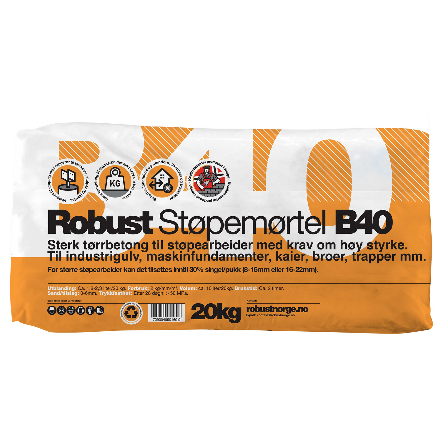 ROBUST STØPEMØRTEL B40 20KG