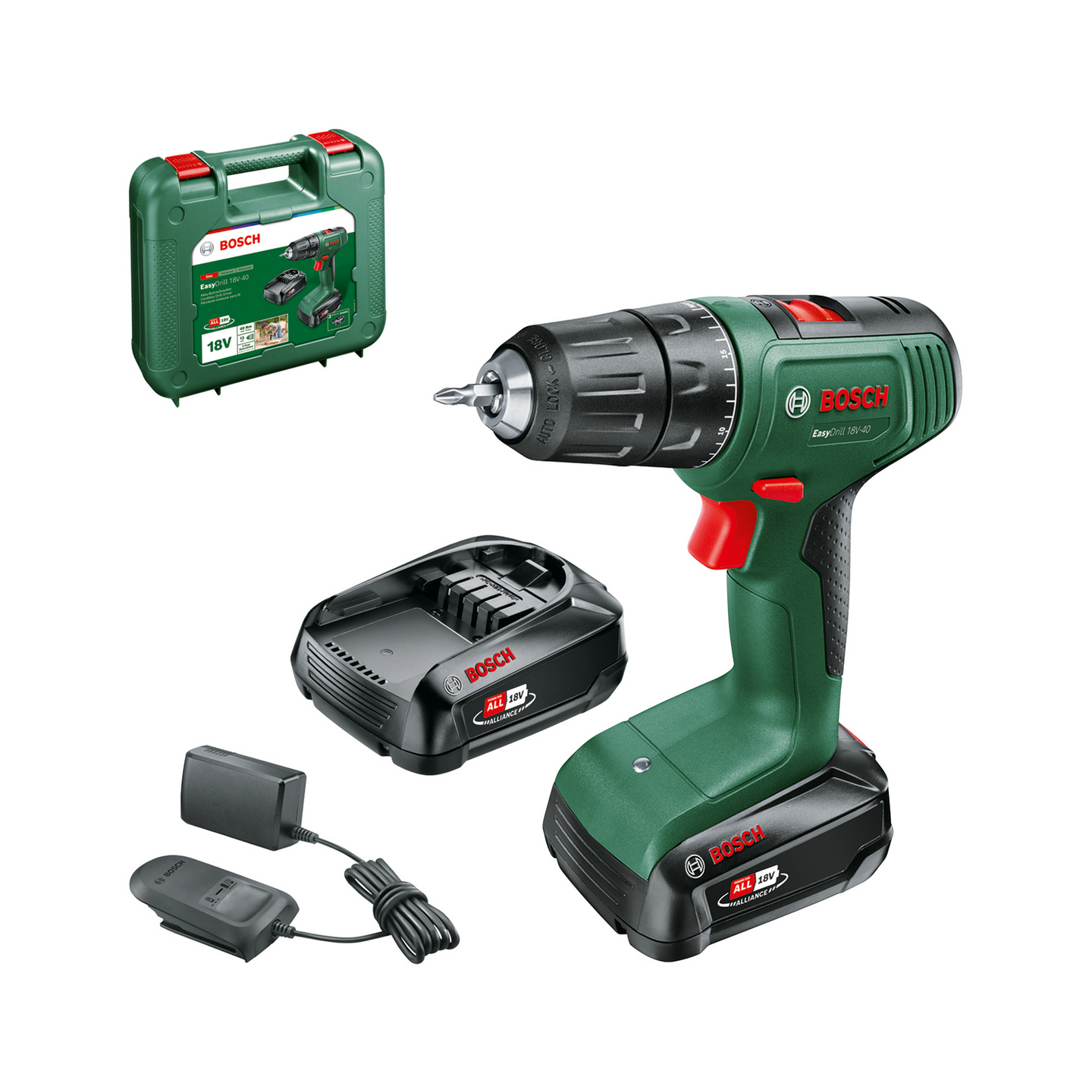 BORRSKRUVDRAGARE BOSCH EASYDRILL, 18V-40 2X2AH