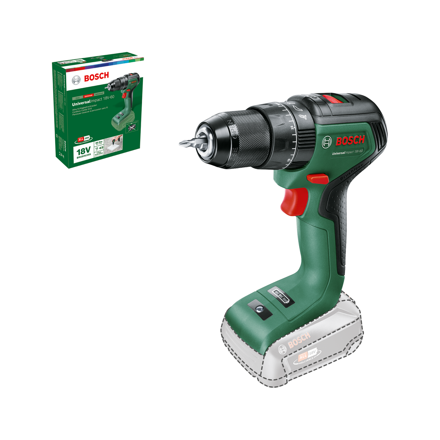 SLAGBORRMASKIN BOSCH UNIV IMPACT, 18V60 SOLO