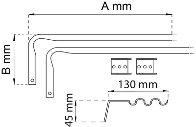 GARDINSKENA HABO C-PROFIL 1232-5 VIT 12/160-300CM