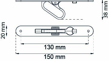 KANTHANDTAG HABO 292 KROM 150X20MM