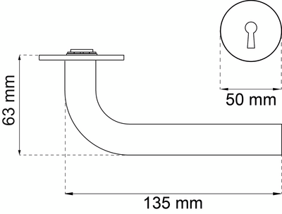DÖRRHANDTAG HABO PORTLAND RF, MED NYCKELSKYLT PP