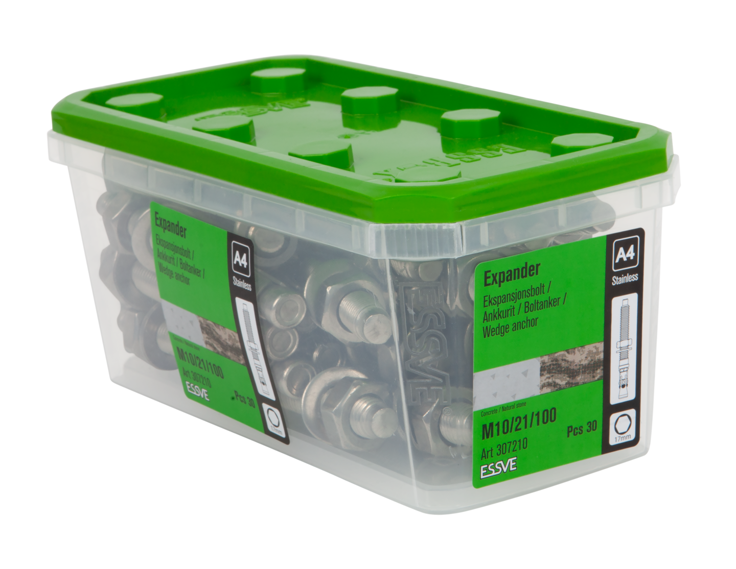 EXPANDER A4 M10/21/100 SYRAFAS 30ST ROSTFRITT STÅL ESSVE