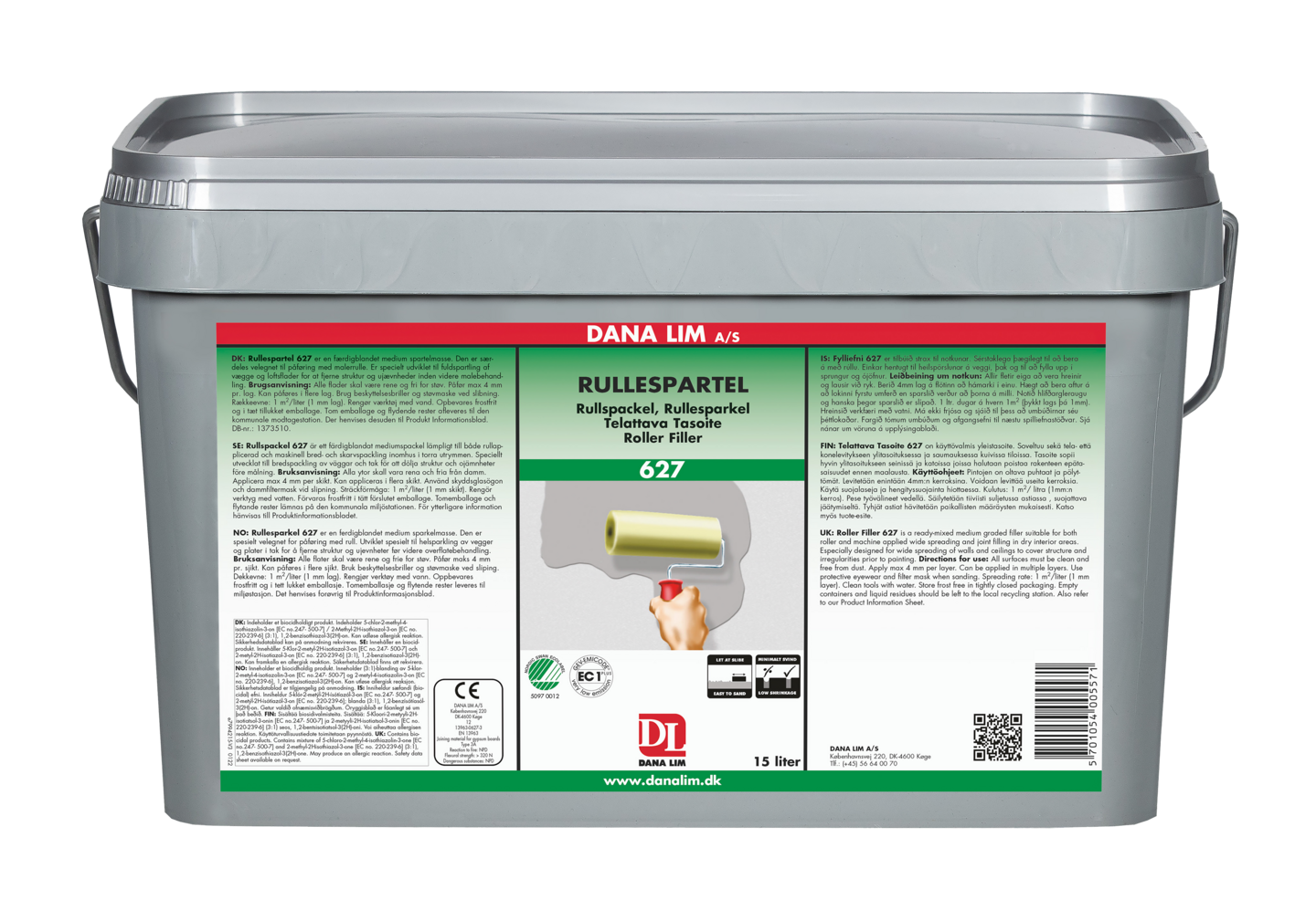 VÄGGSPACKEL DANA LIM RULLSPACKEL 627, 15L