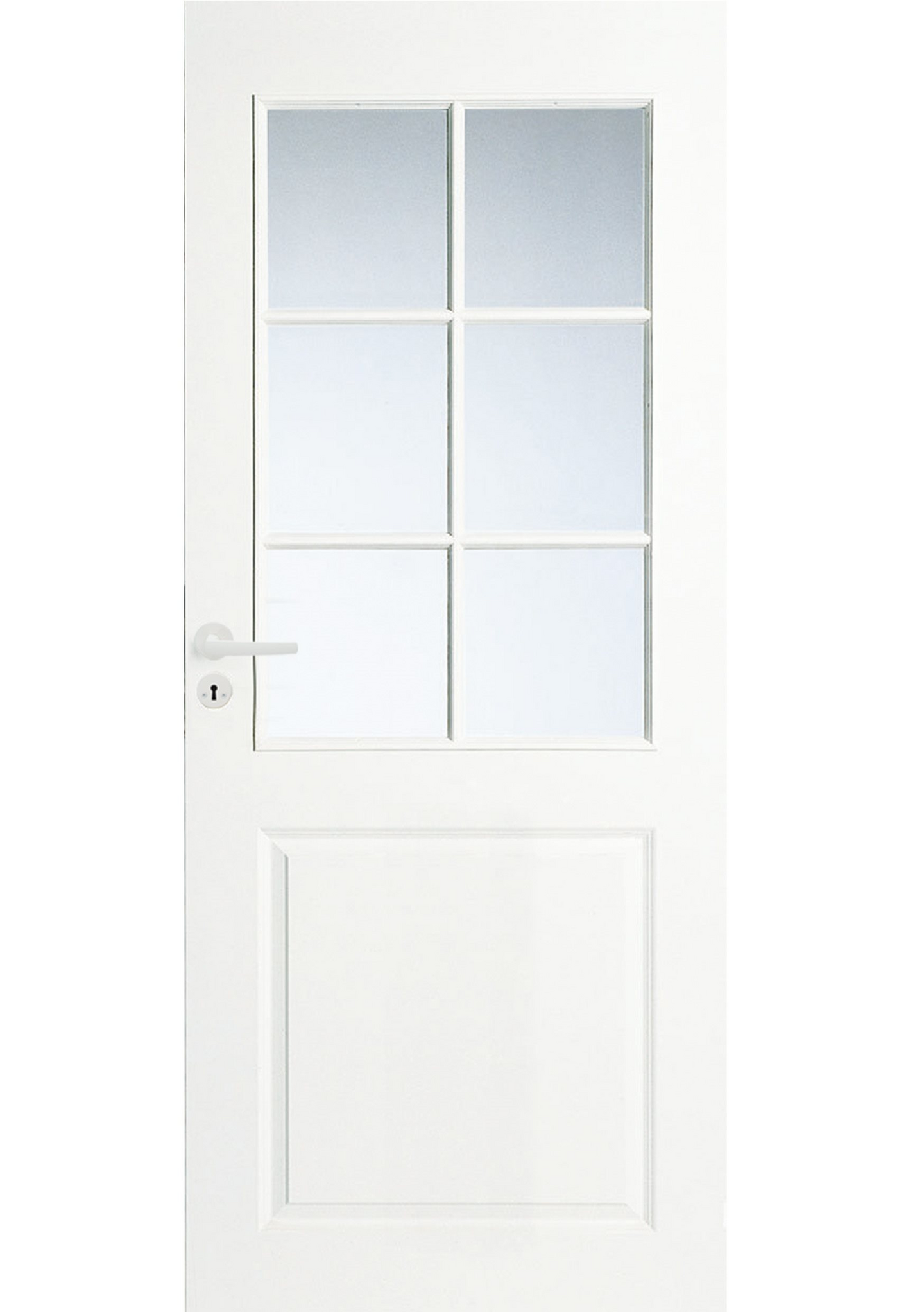 Sisäovi Cello peiliovi 3-peilinen 6-ruutuinen kirkas lasi valkoinen