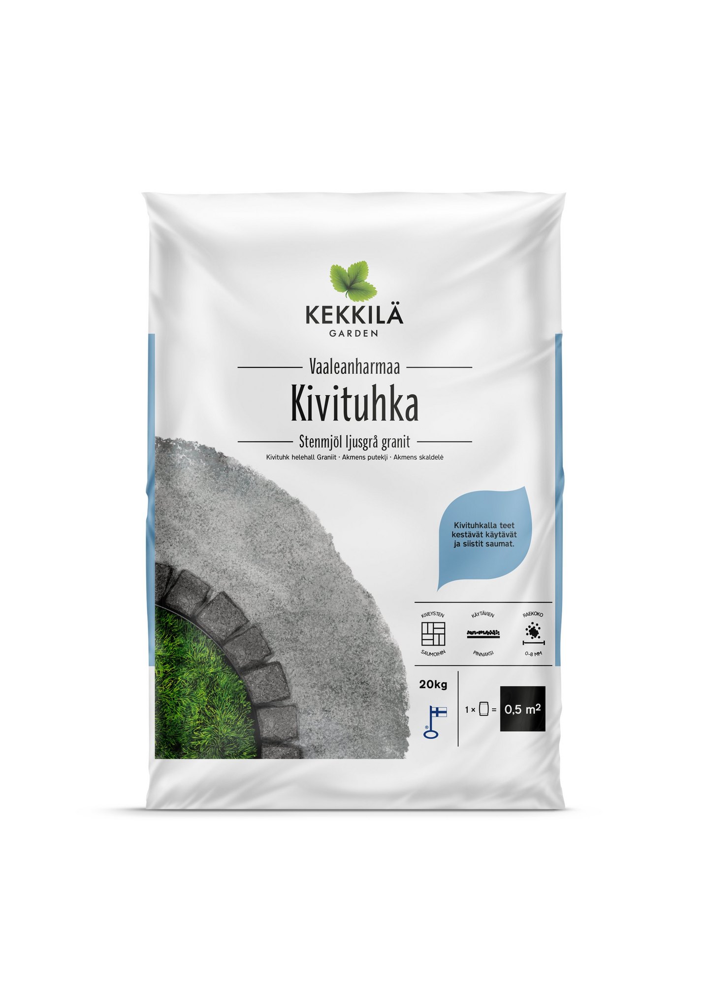 Kivituhka Kekkilä vaaleanharmaa 20kg