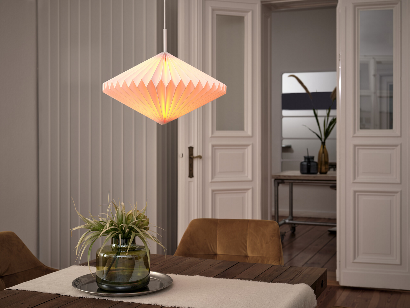Riippuvalaisin OSRAM Decor Paper Lantern Diamond E27 valkoinen