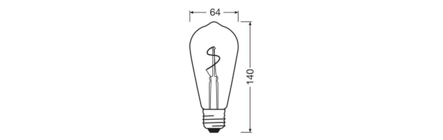 Sisustuslamppu OSRAM Vintage 1906 Edison 1,8W 2200K 30lm E27 Gold Spiral