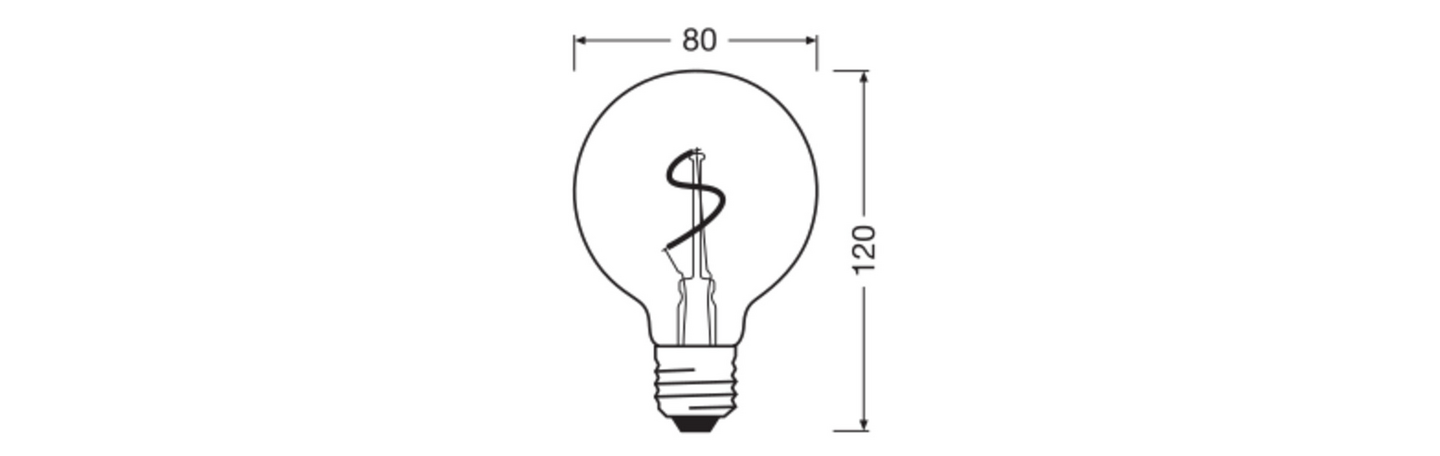 Sisustuslamppu OSRAM Vintage 1906 Globe80 1,8W 2200K 30lm E27 Gold Spiral