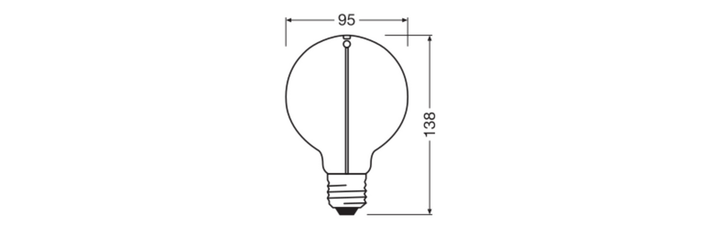 Sisustuslamppu OSRAM Vintage 1906 Globe95 2,2W 1800K 60lm E27 Smoke Magnetic