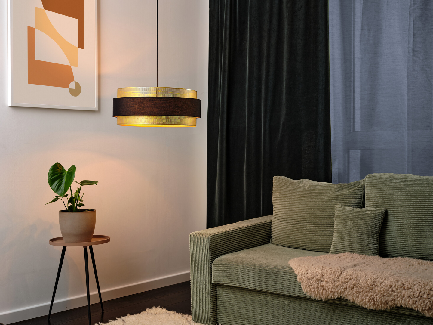 Riippuvalaisin OSRAM Decor Hornet 3xE27 musta kulta