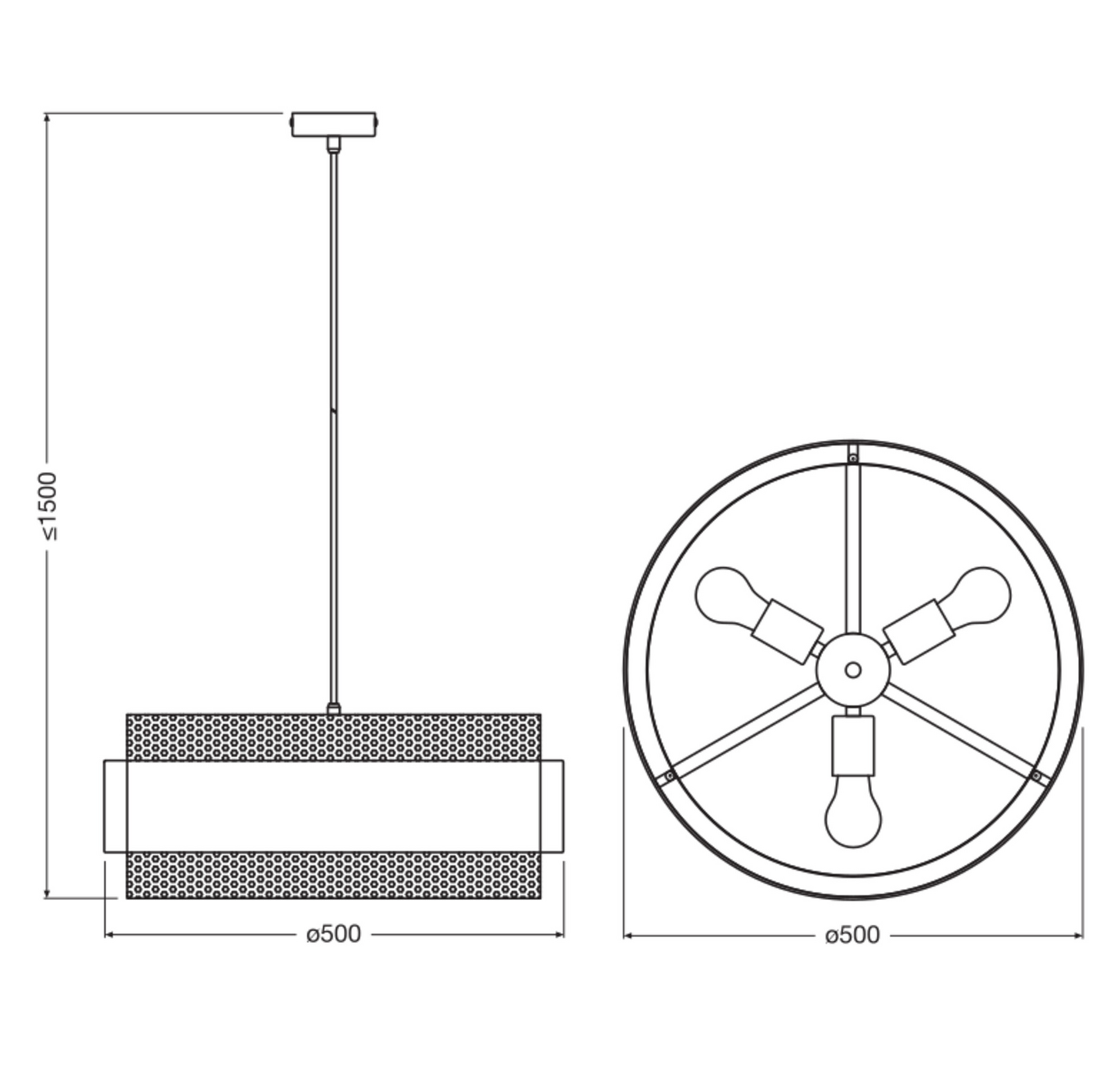 Riippuvalaisin OSRAM Decor Hornet 3xE27 musta kulta