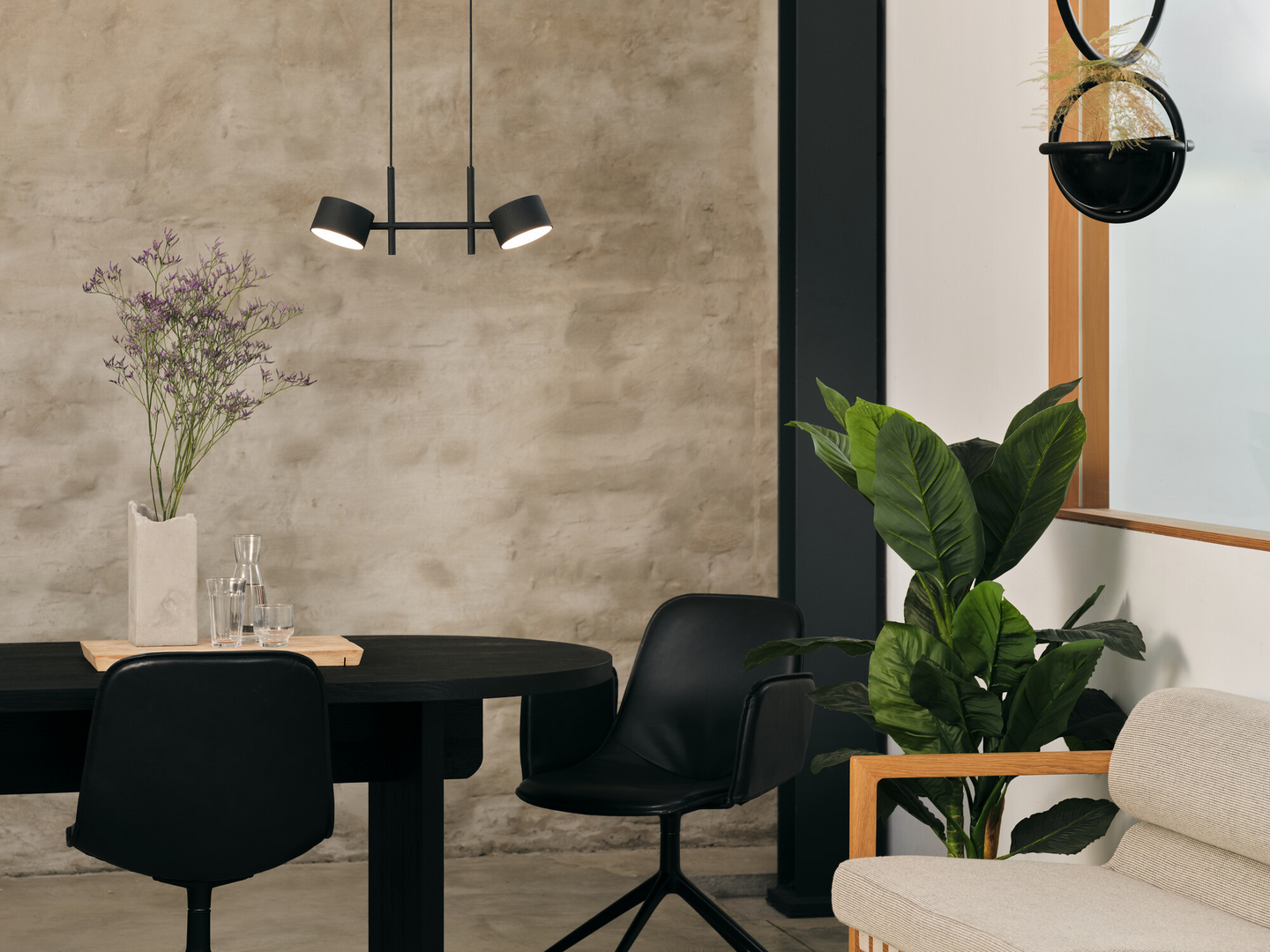 Riippuvalaisin OSRAM Decor 2x Kyoto 20W 3000K 820lm musta Click DIM