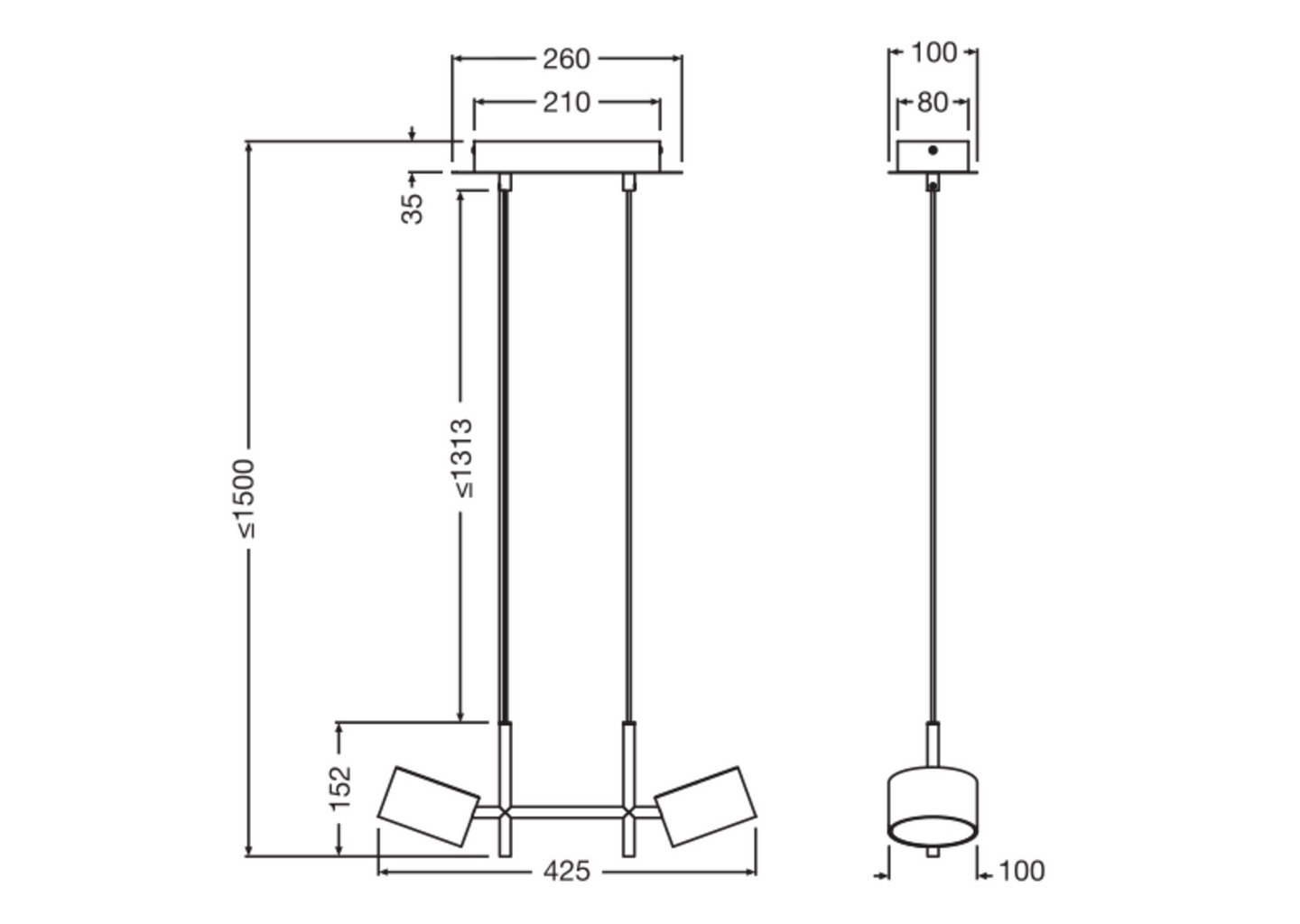 Riippuvalaisin OSRAM Decor 2x Kyoto 20W 3000K 820lm musta Click DIM