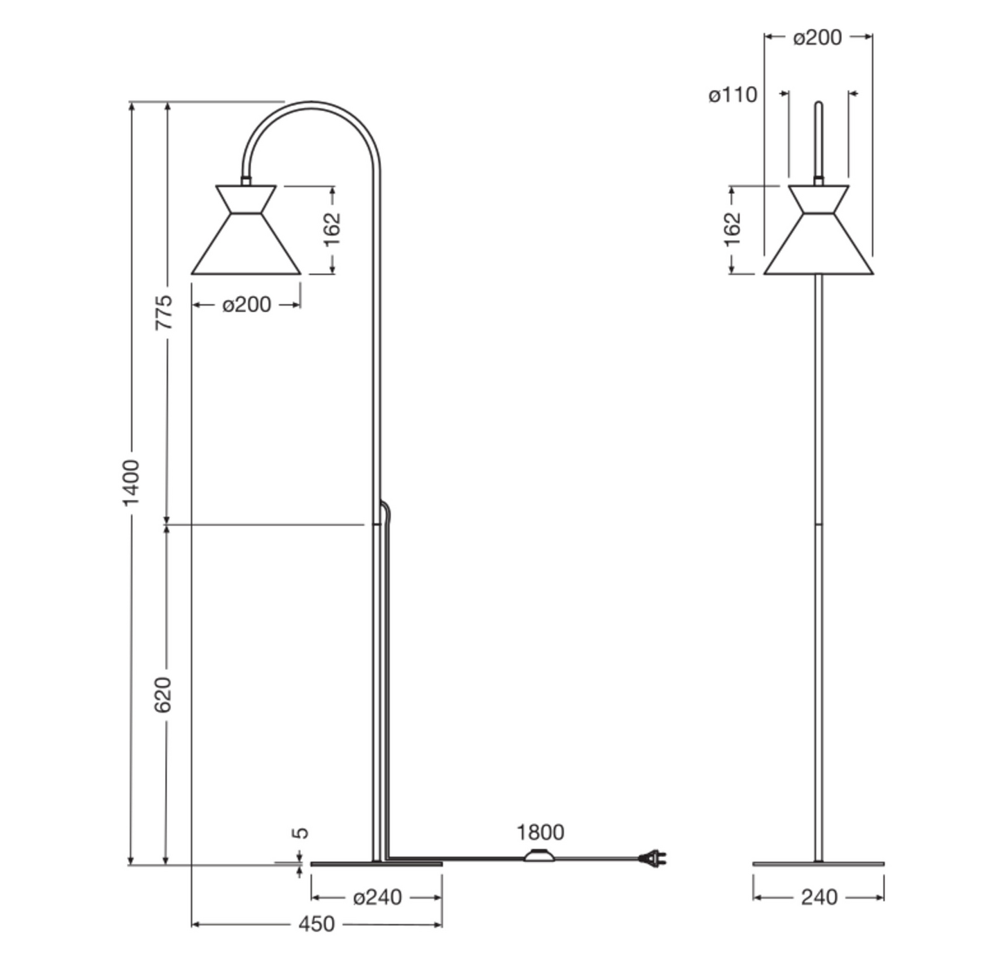 Lattiavalaisin OSRAM Decor Waist E27 musta