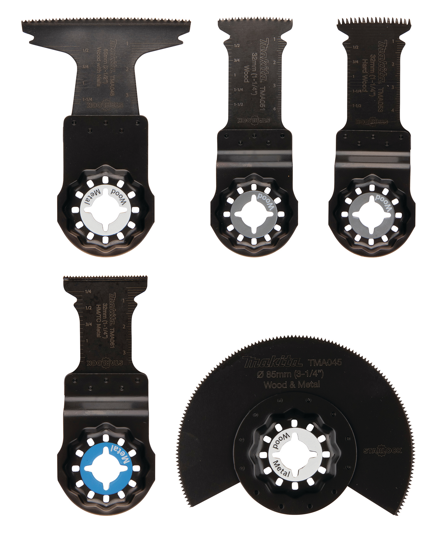 Monitoimikoneen teräsarja upotukseen Makita 5-osainen